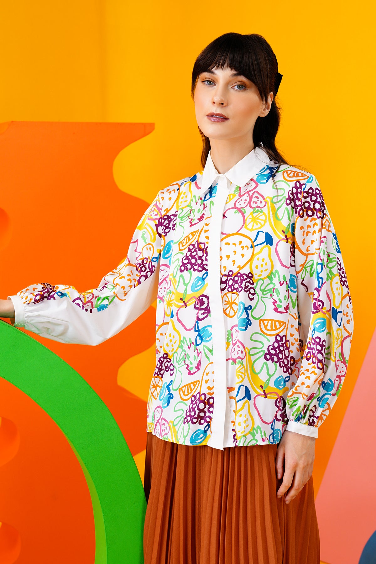 Ameena Crop Shirt - Multicolor