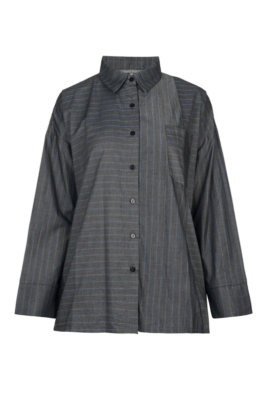 Arella Stripes Shirt - Dark Grey