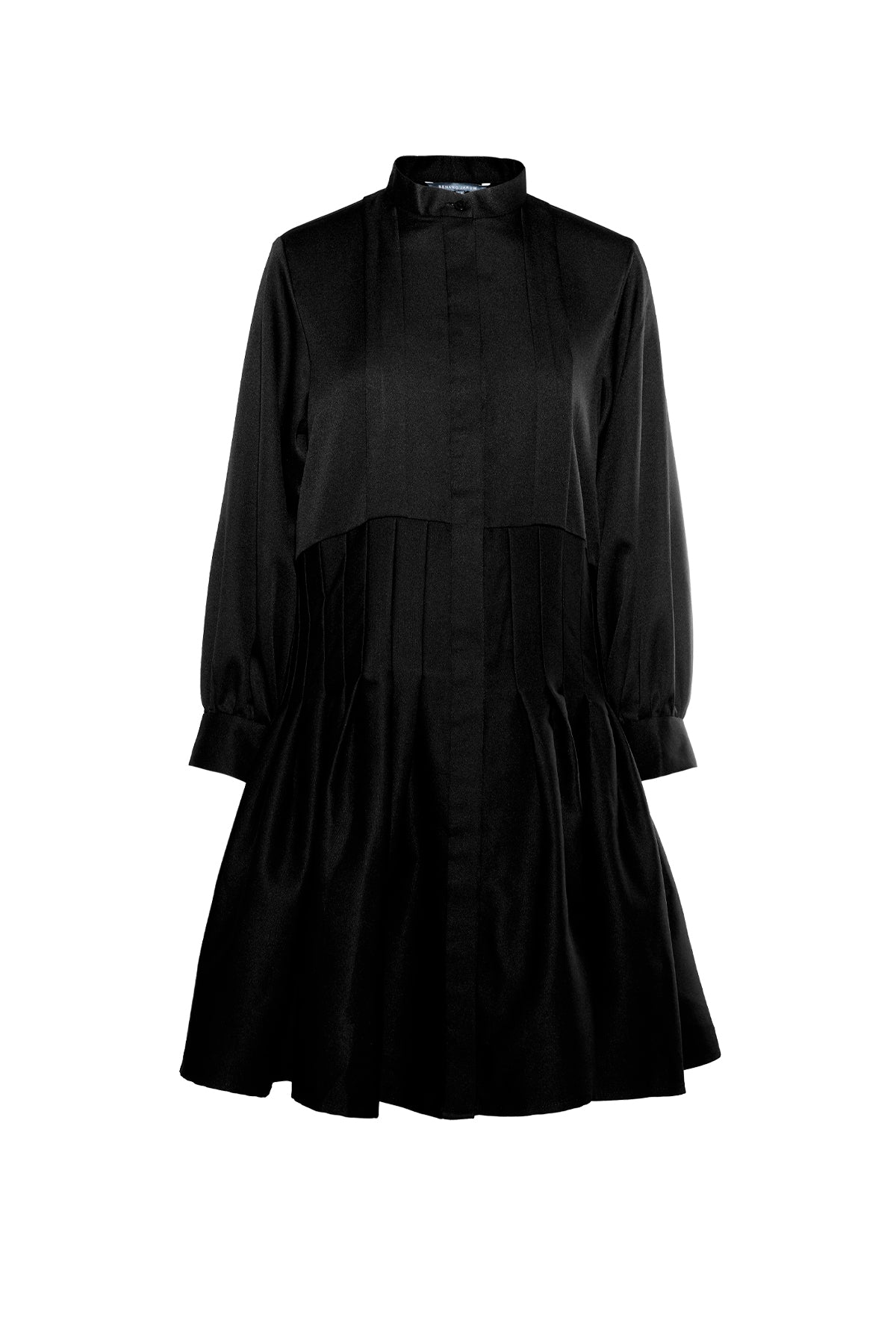 Arla Pleated Shirt - Black – Buttonscarves