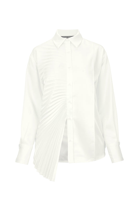 Audrey Pleated Top - White