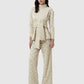 Beverly Monogram High Neck Top - Cream