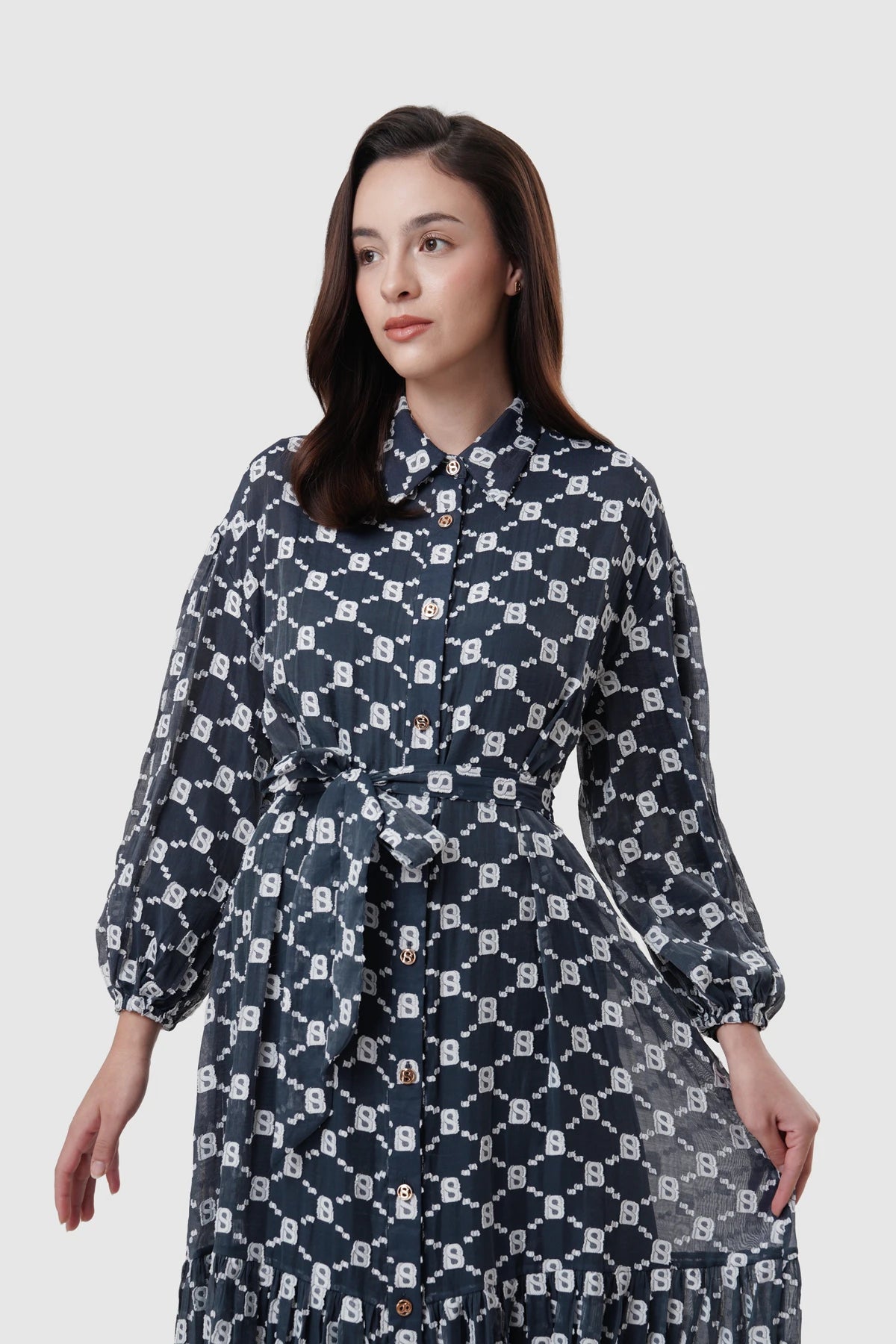 Beverly Shirt Dress - Navy