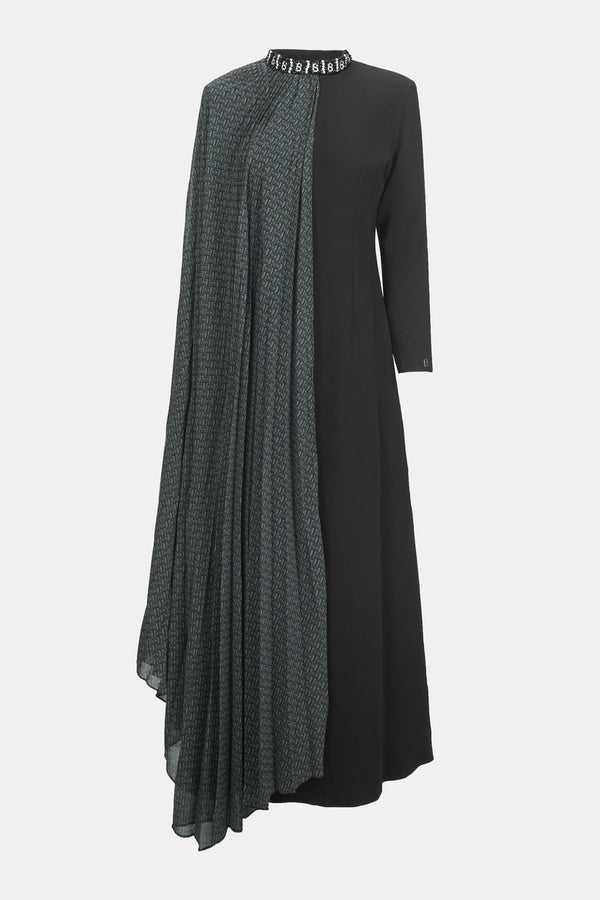 Bimu Pleated Cape Dress - Eclipse