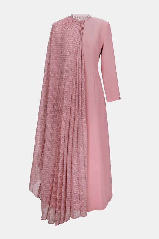 Bimu Pleated Cape Dress - Ekinezya