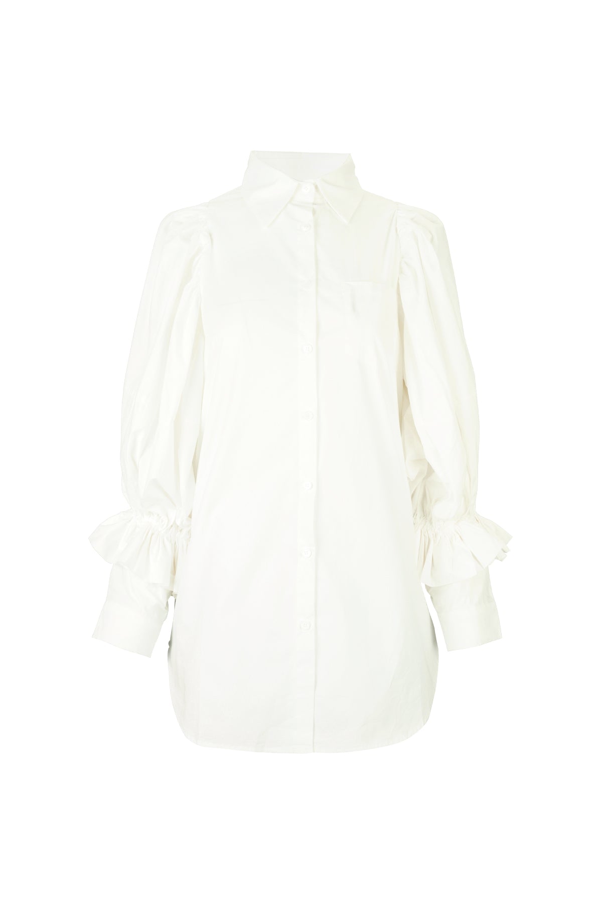 Brenda Ruffle Shirt - White