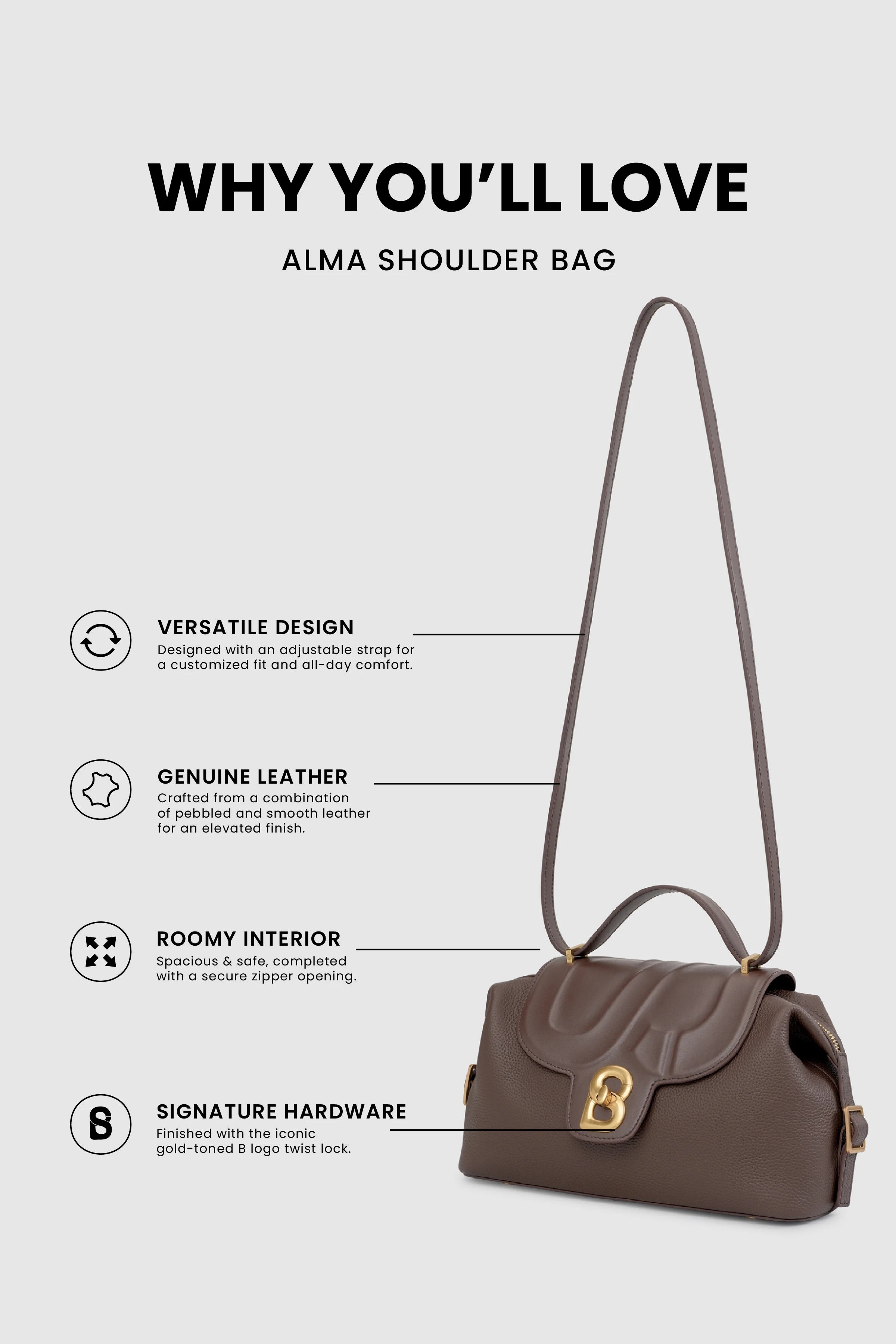 Alma Shoulder Bag - Brown
