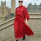 Monogram Embossed Pleated Skirt - Red