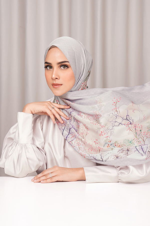 Holiday Satin Shawl - Shadow