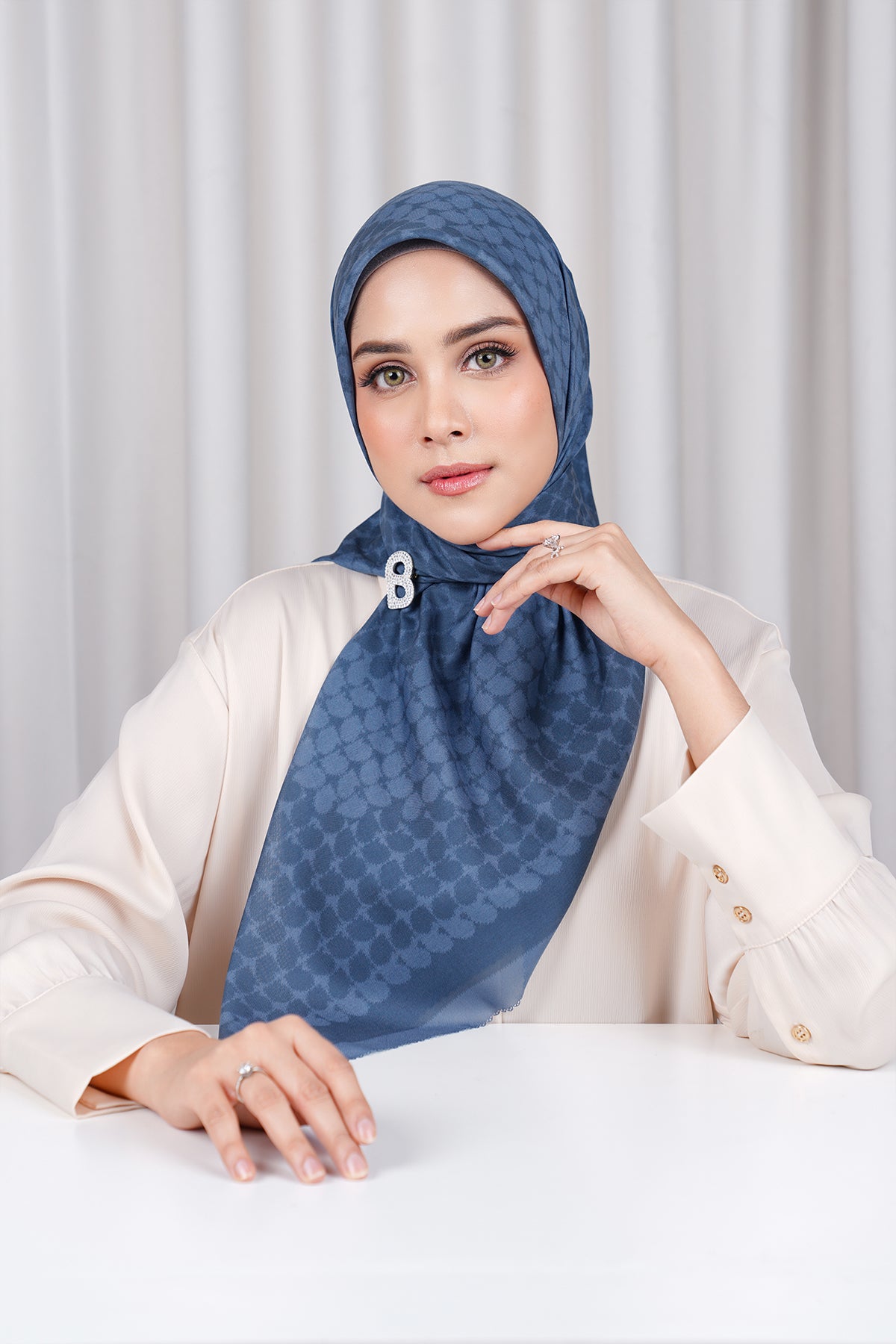 Mirarina Voile Square Teal Buttonscarves Mirarina voile square teal buttonscarves