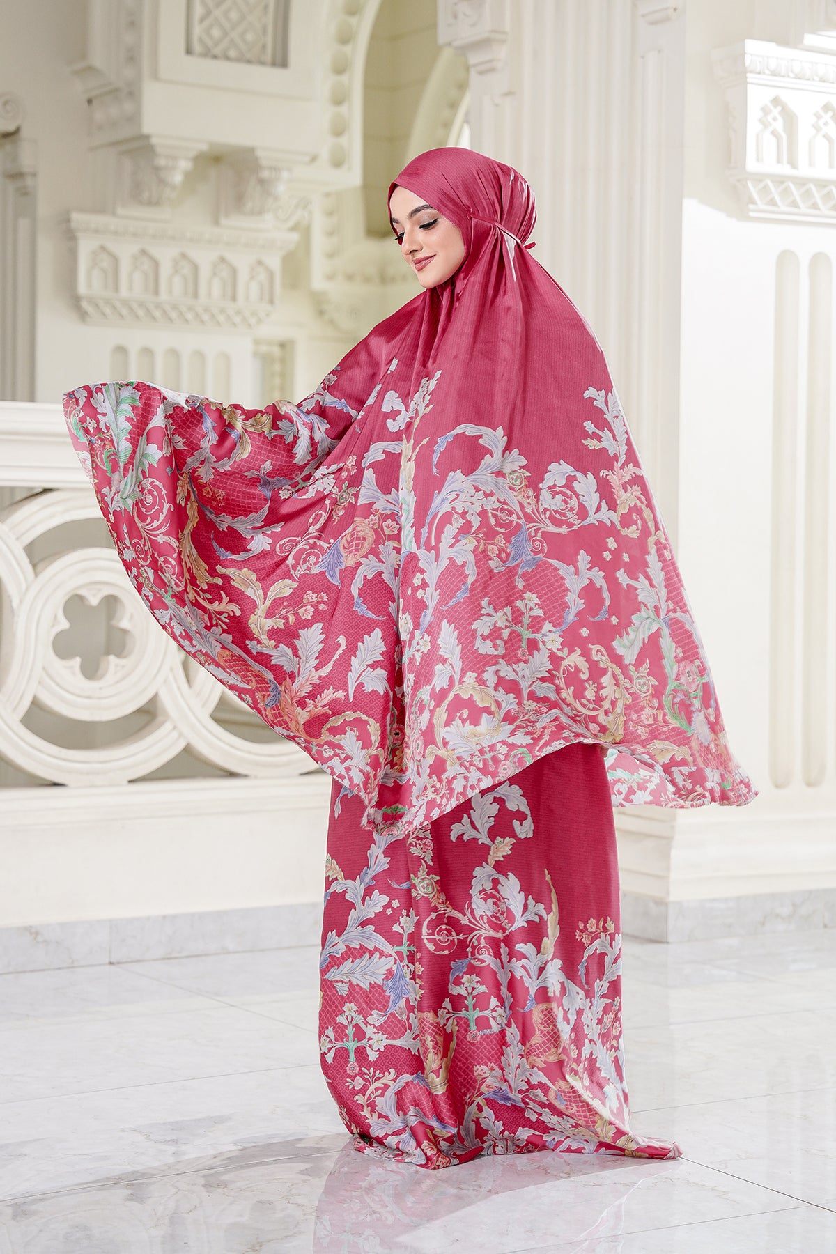 Guru Royal Robe Royale - Grandeur Prayer Robe - Pink Yarrow – Buttonscarves