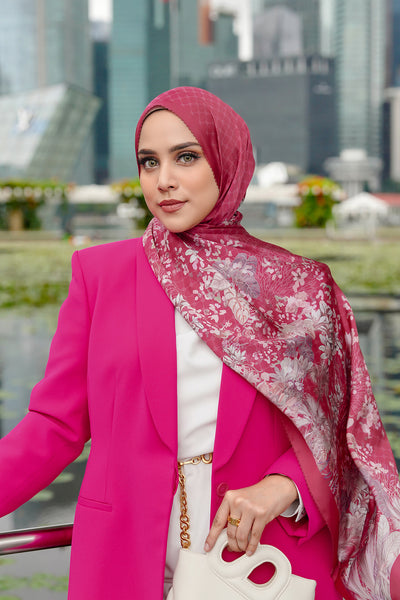Singapore Satin Shawl - Tropical – Buttonscarves