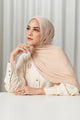 Tapis Satin Jacquard Shawl - Light Taupe