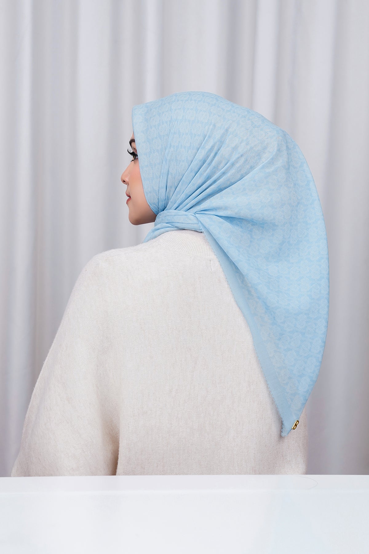 Wicker Voile Square - Baby Blue