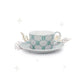 Beverly Monogram Cup and Saucer - Teal