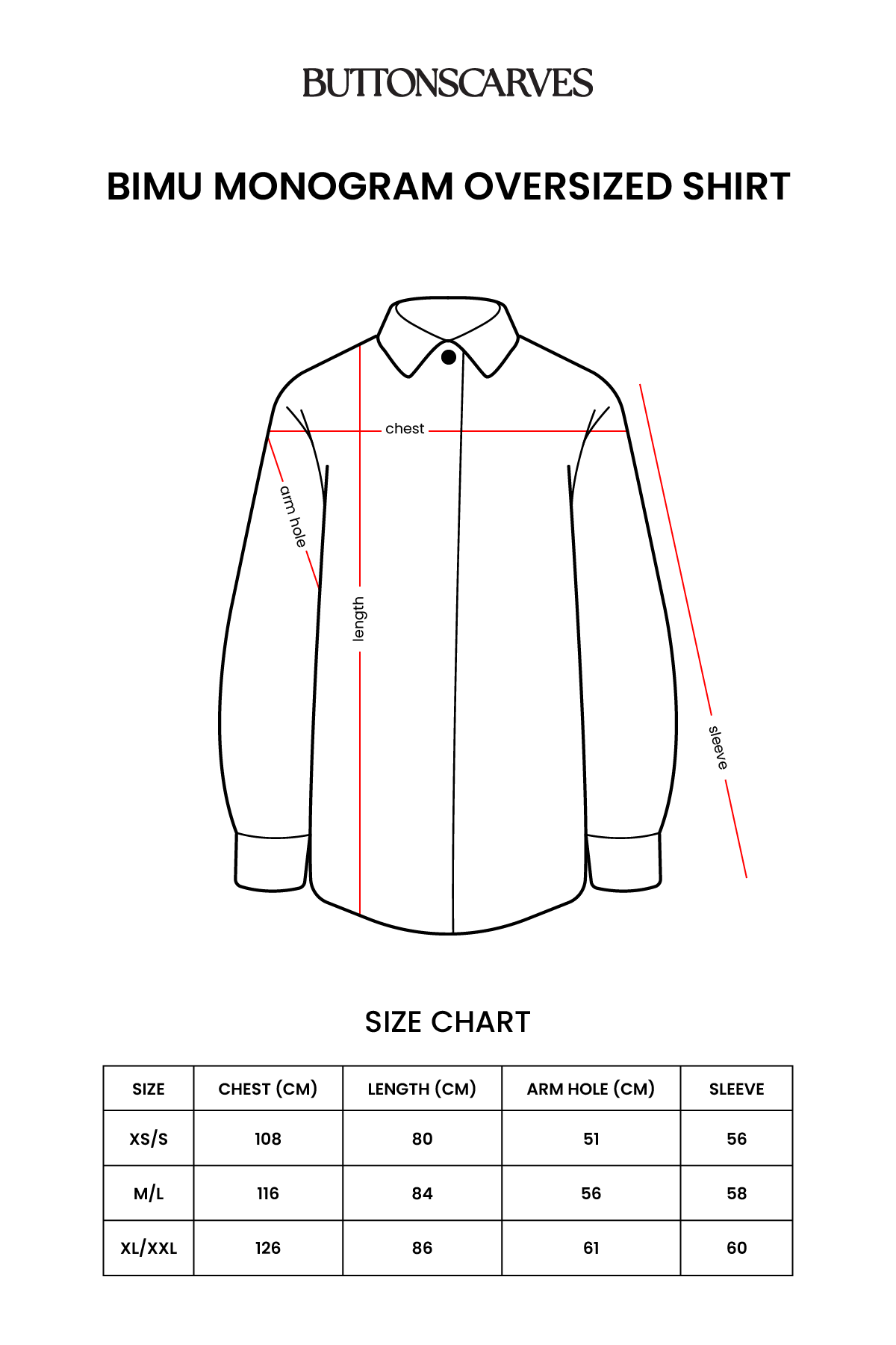 Bimu Monogram Oversized Shirt - Red