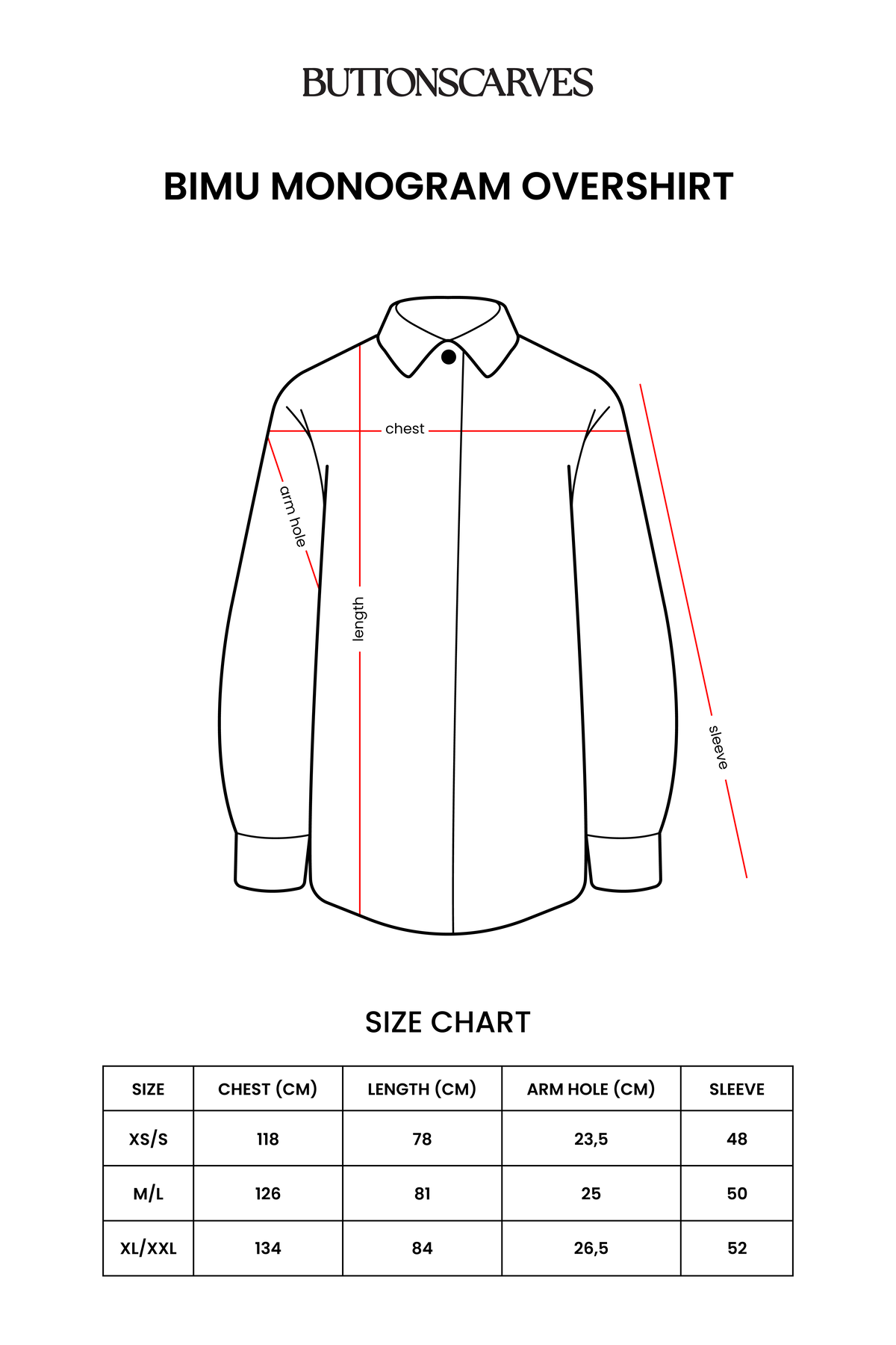 Bimu Monogram Oversized Shirt - Red