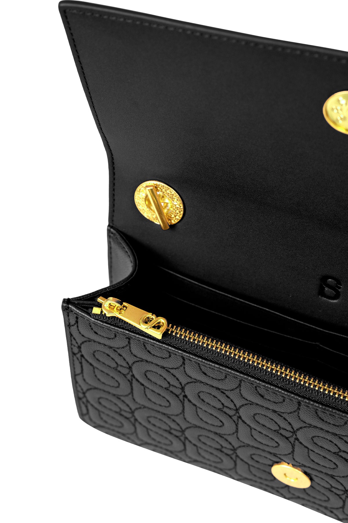 Luna Leather Wallet on Chain - Black