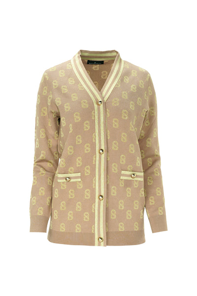 Blair Monogram Cardigan Caramel - Main Image