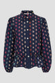 Nagita Peplum Shirt - Navy