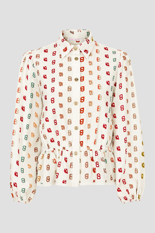 Nagita Peplum Shirt - White
