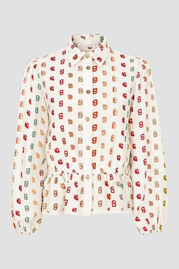 Nagita Peplum Shirt - White