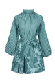 Chinoiserie Puffy Blouse - Teal