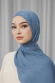 Tapis Satin Jacquard Shawl - Denim