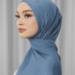 Tapis Satin Jacquard Shawl - Denim