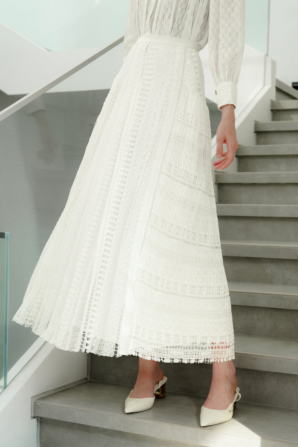 Irene Lace Skirt - White