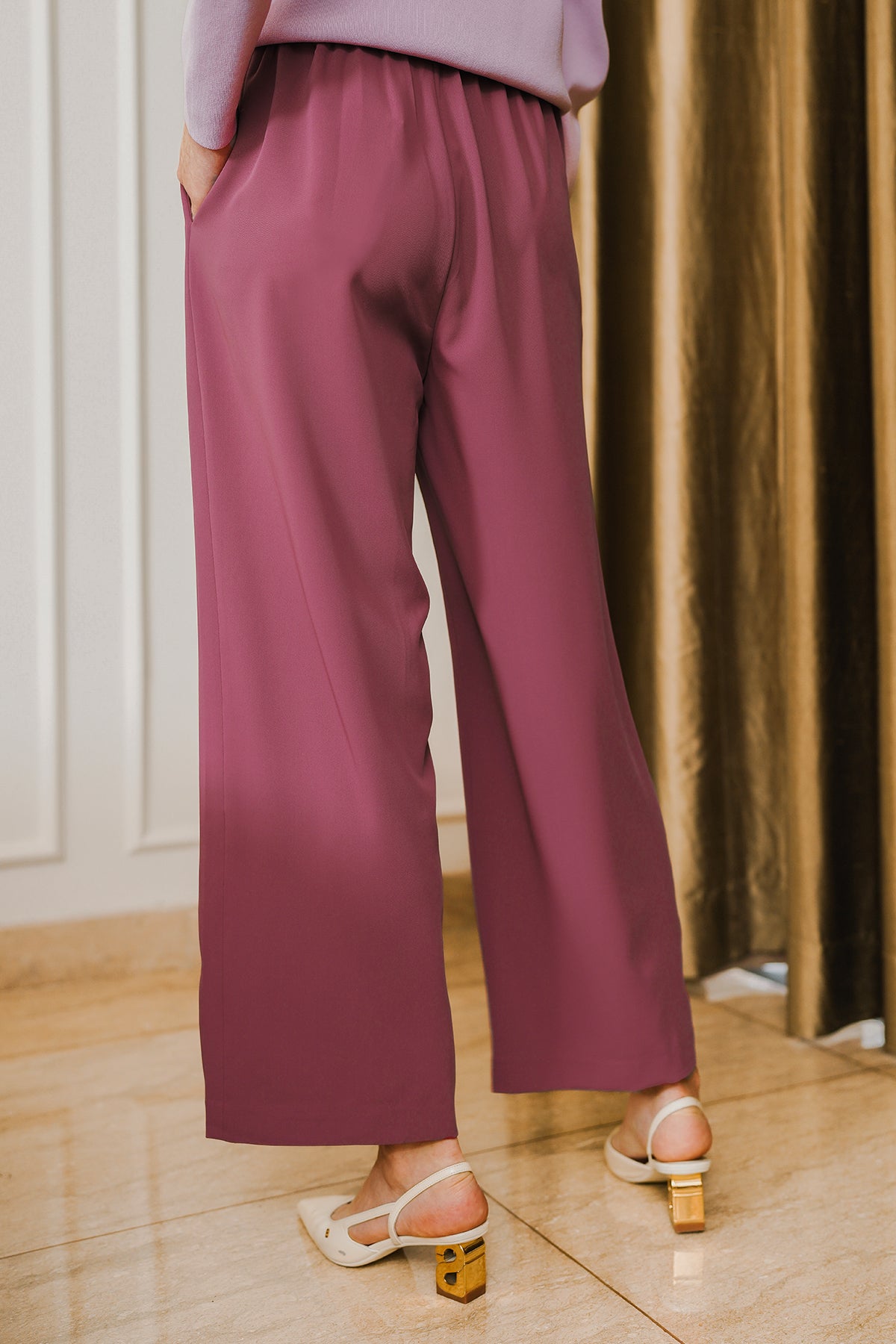 Waistband Pants - Rosewood – Buttonscarves