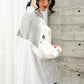 Elena Mix Fabric Shirt - White