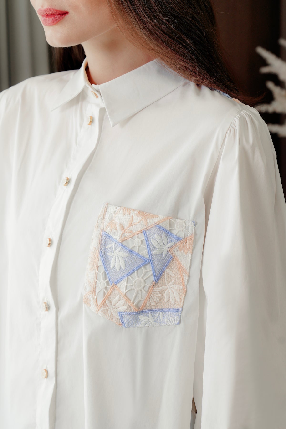 Laura Lace Shirt - Broken White