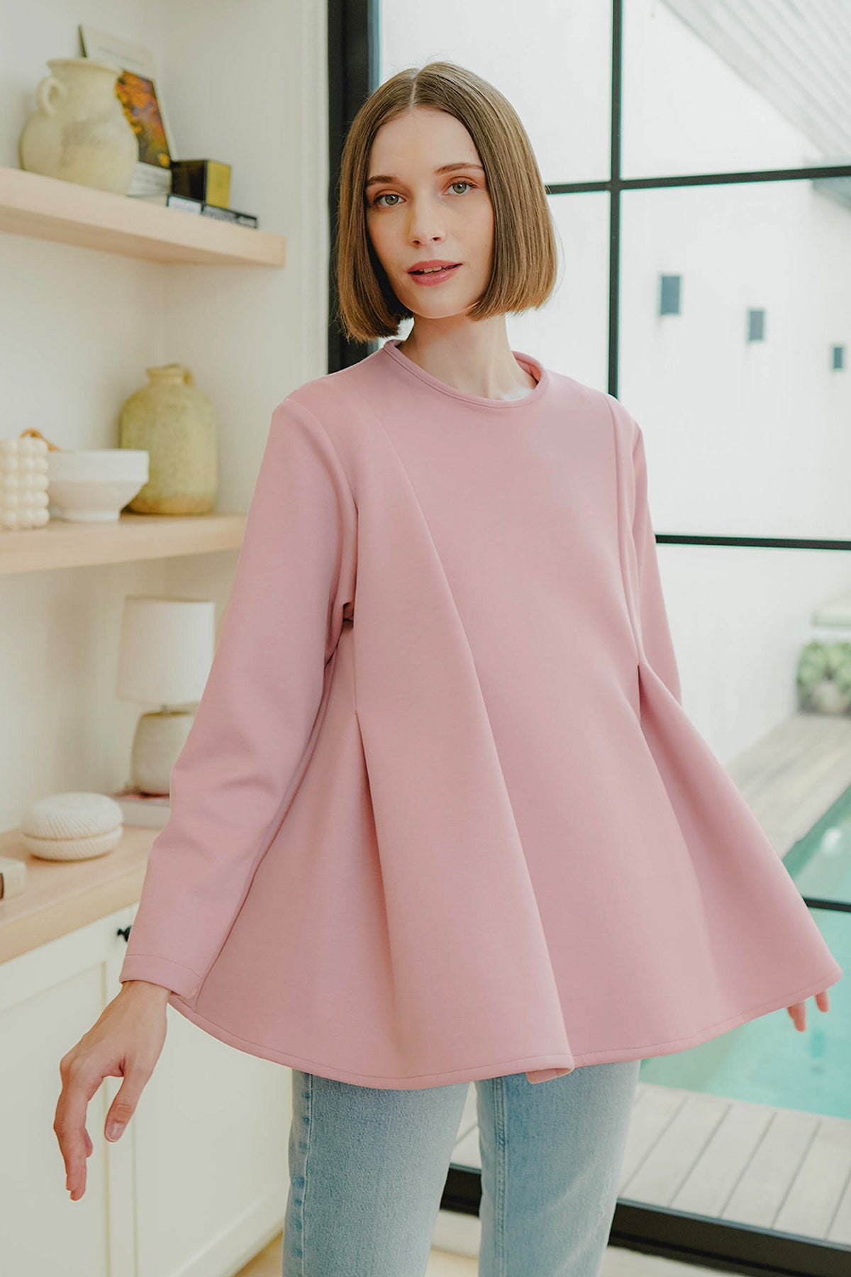 Deana Pleated Blouse - Pink