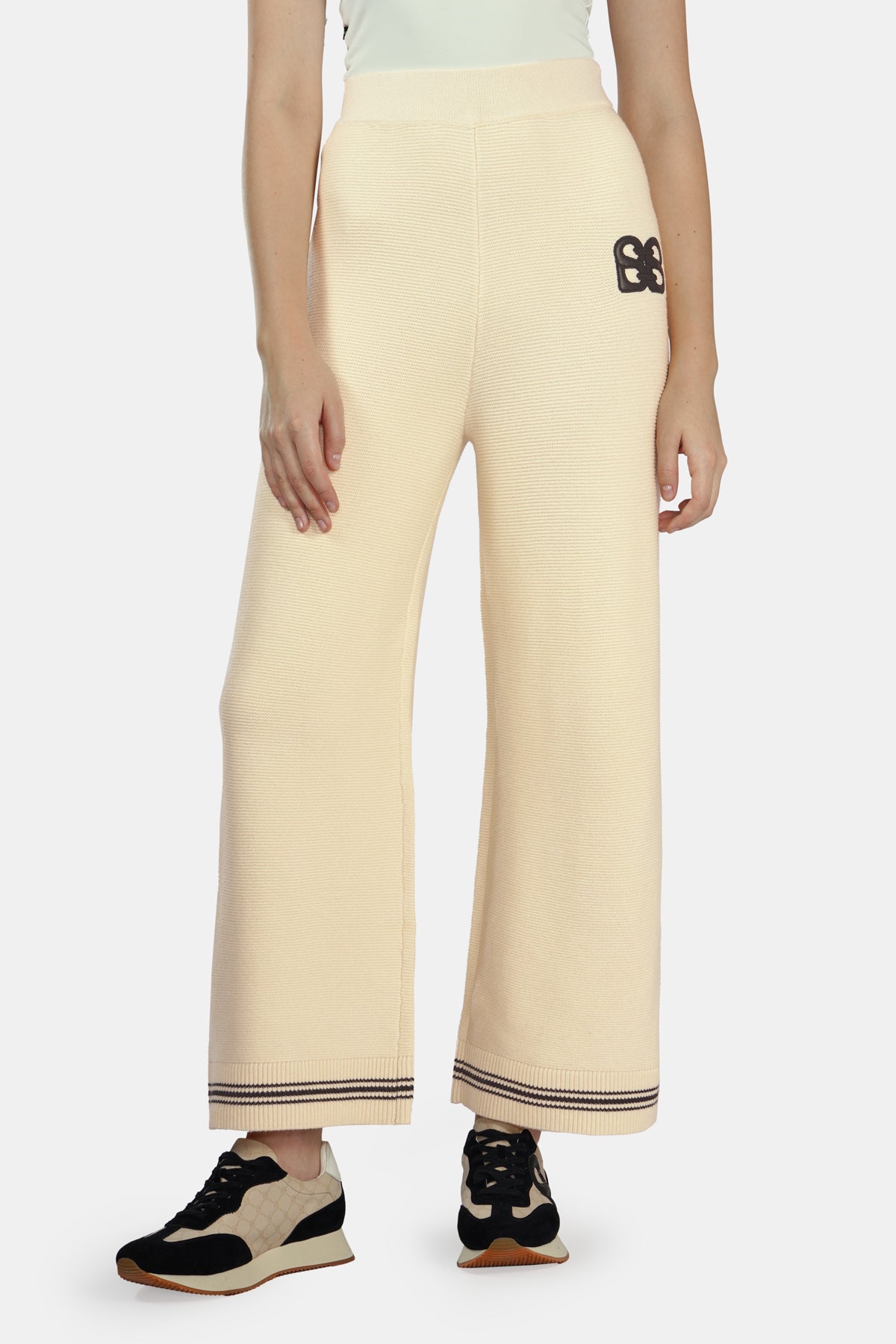Deux Stripe Bottom Pants - Ivory
