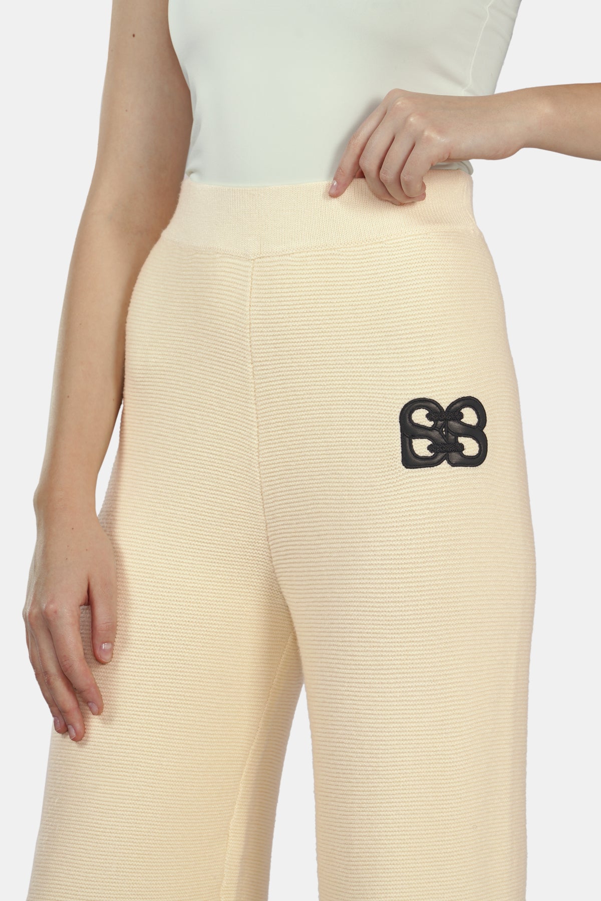 Deux Stripe Bottom Pants - Ivory
