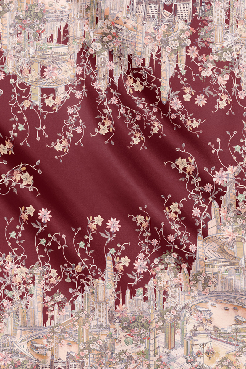Dubai 2 Voile Square - Opera – Buttonscarves