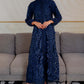 Eliza Embroidery Dress - Navy