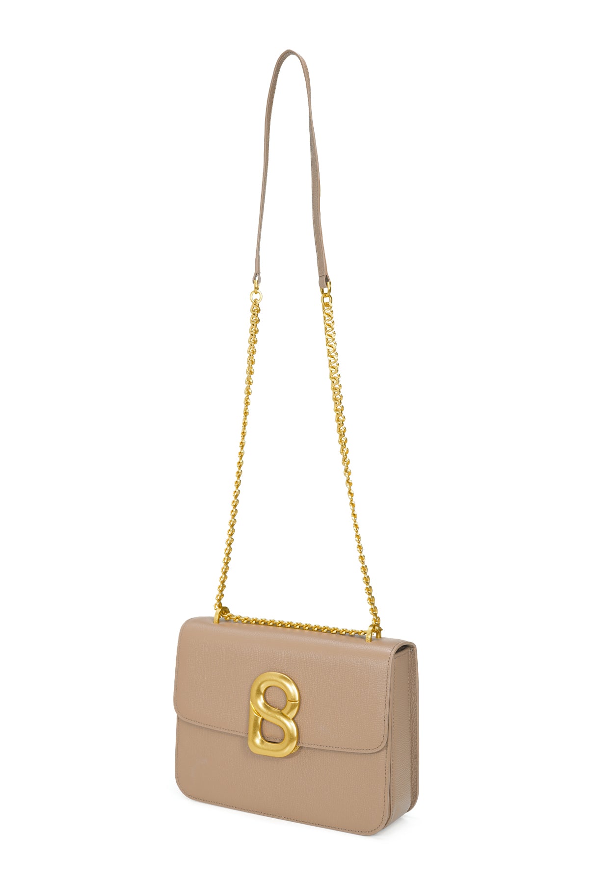 Audrey Chain Leather Bag  Medium - Ecru