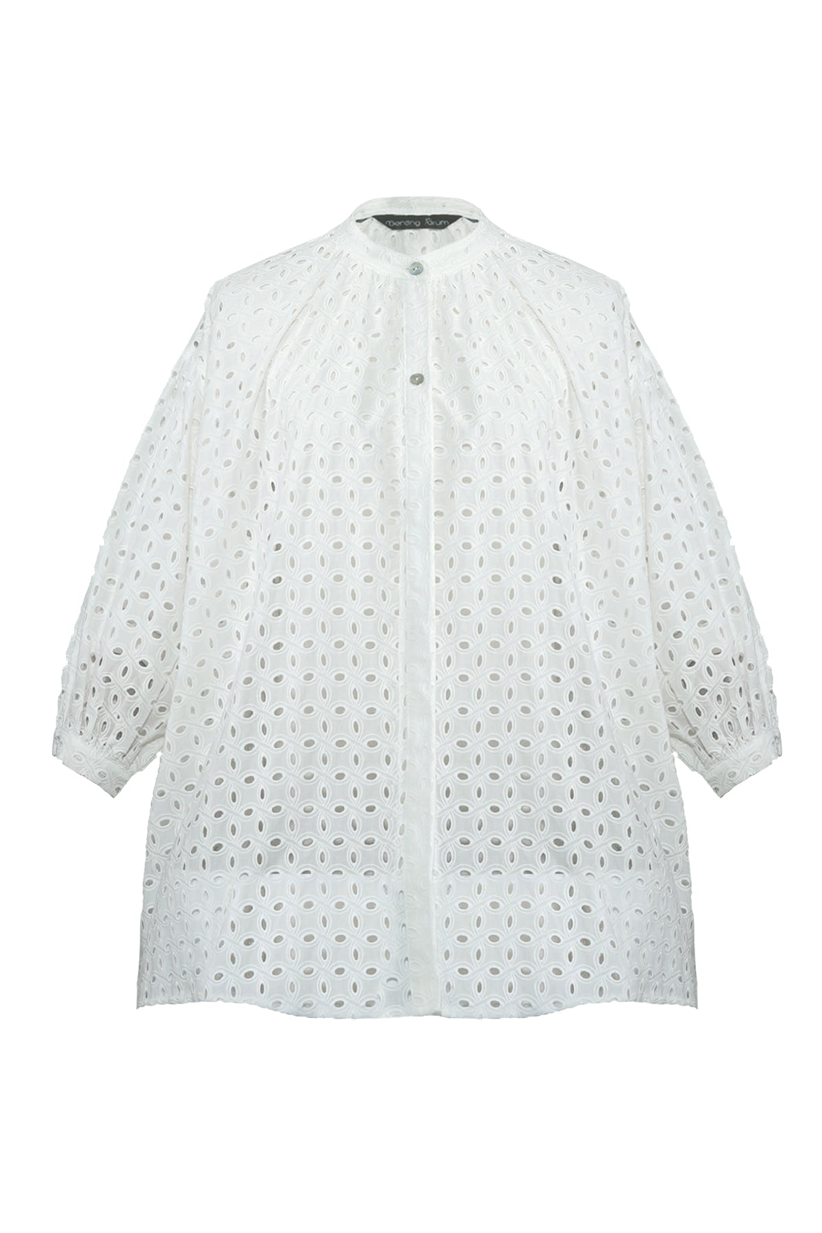 Embroidery Floral Shirt - White – Buttonscarves