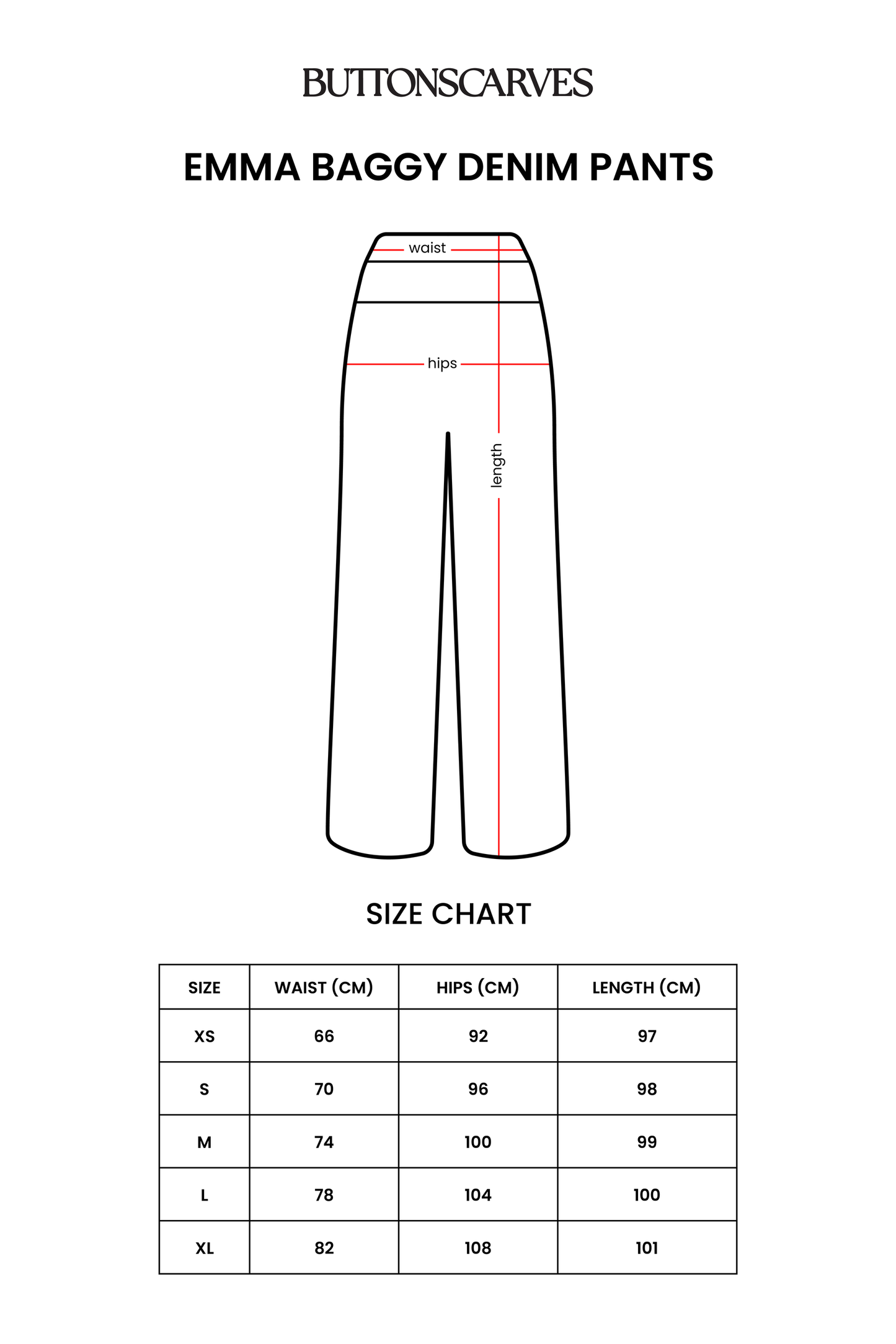 Emma Baggy Denim Pants - White