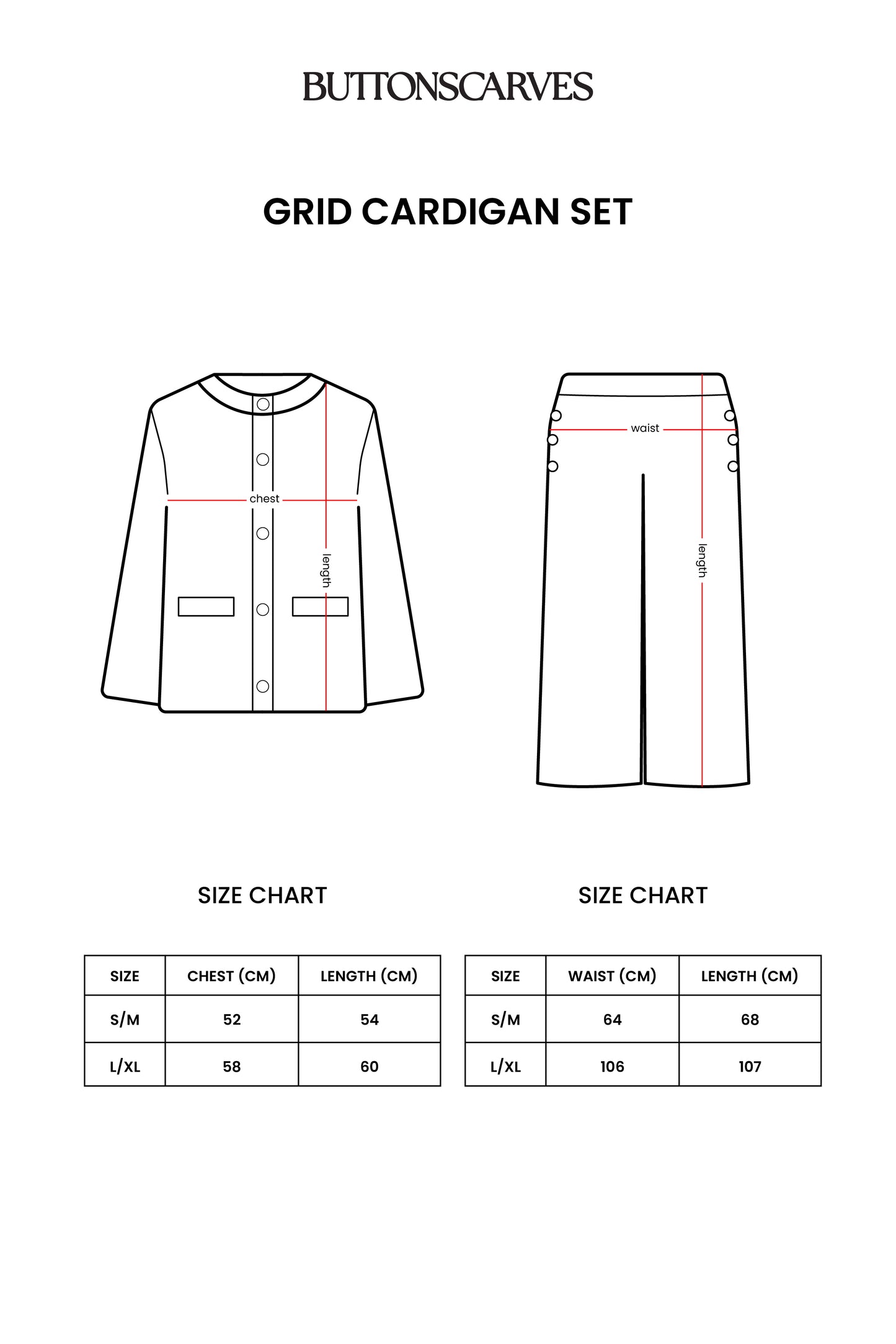 Grid Cardigan Set - Black
