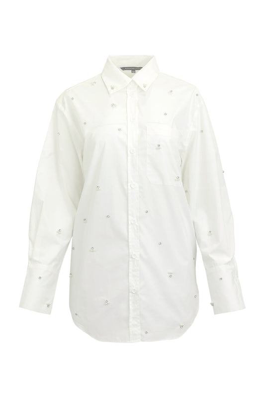Hannah Beaded Shirt - White