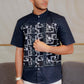 Ilyas Embroidery Shirt - Navy