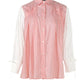 Irene Stripes Puff Shirt - Peach Pink
