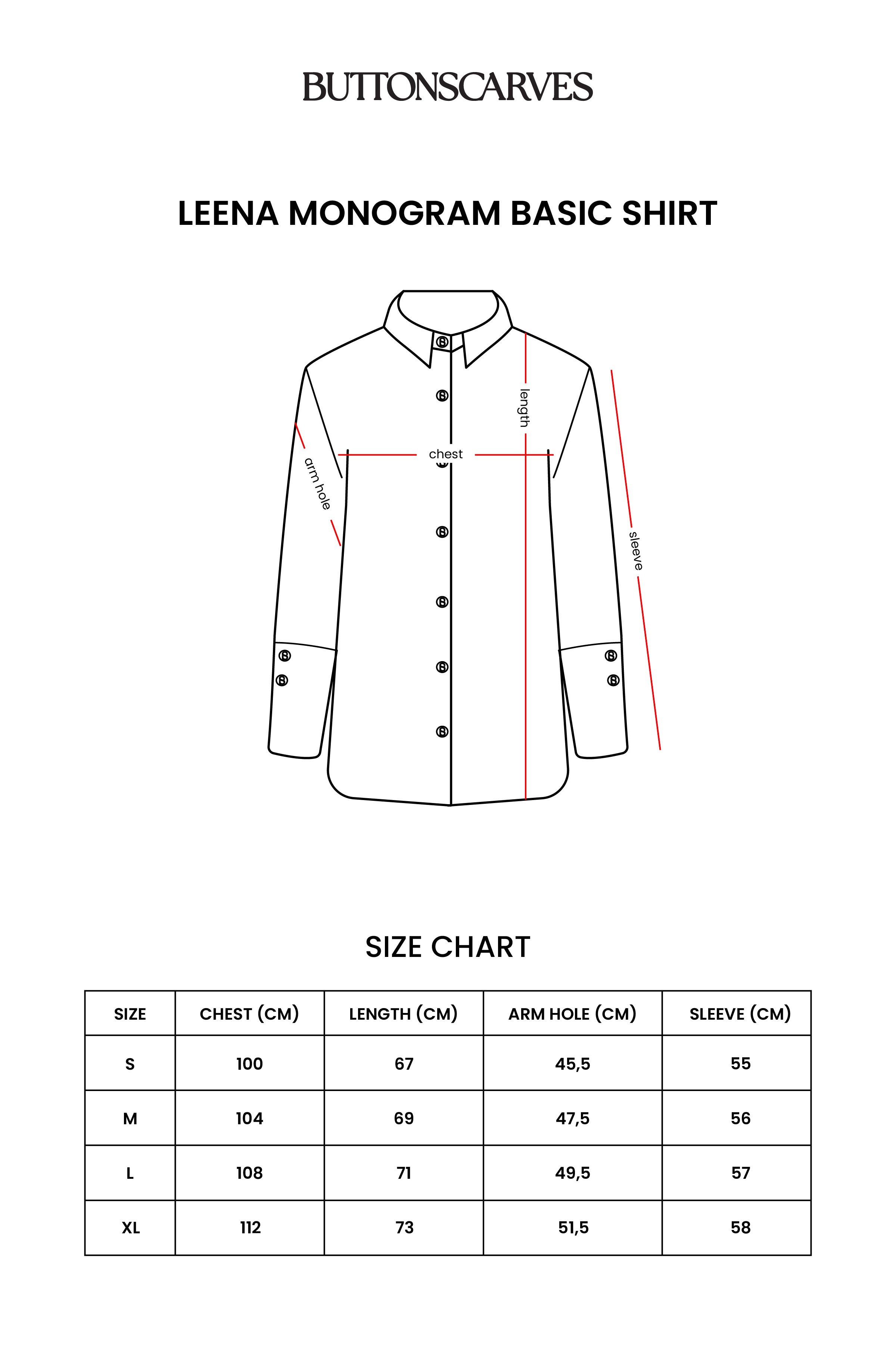 Leena Monogram Basic Shirt - Blue