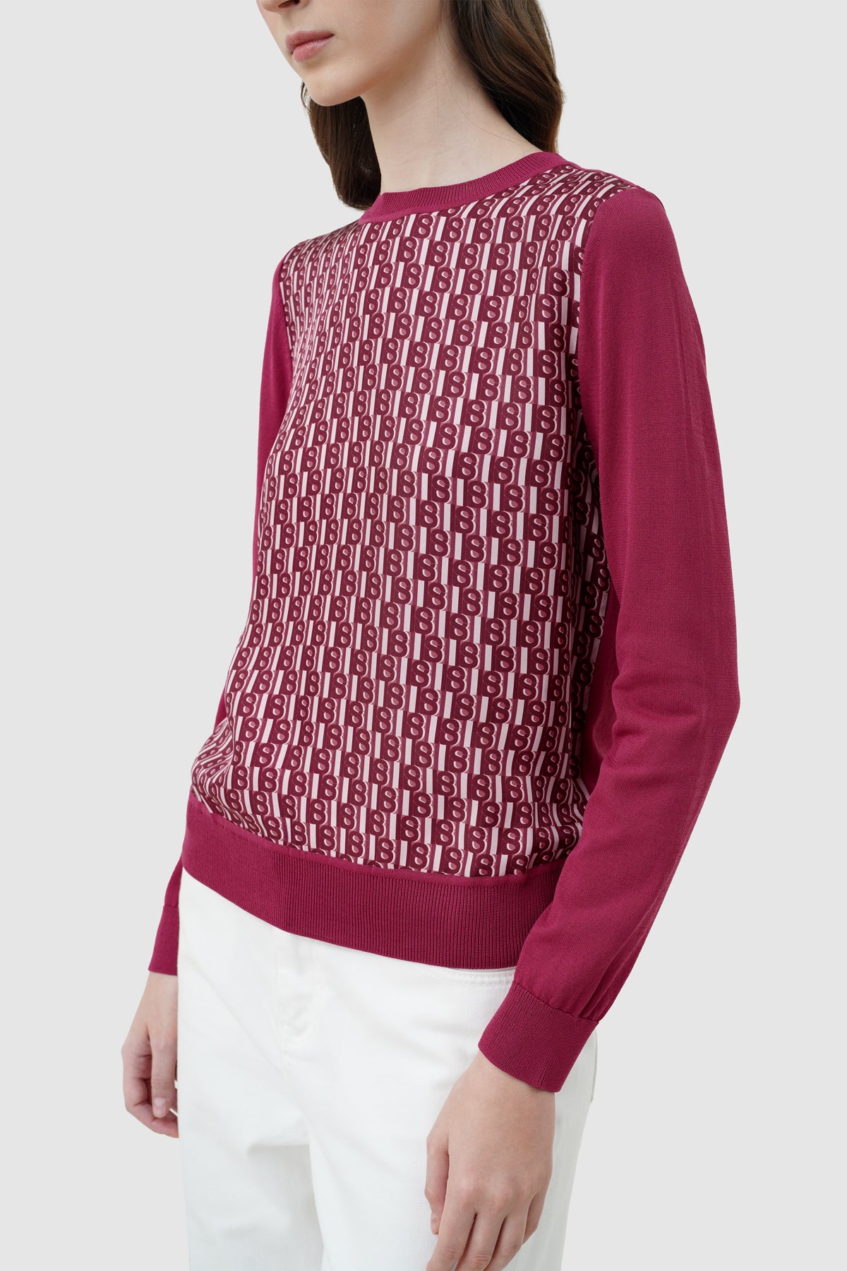 Leena Monogram Sweatshirt - Raspberry