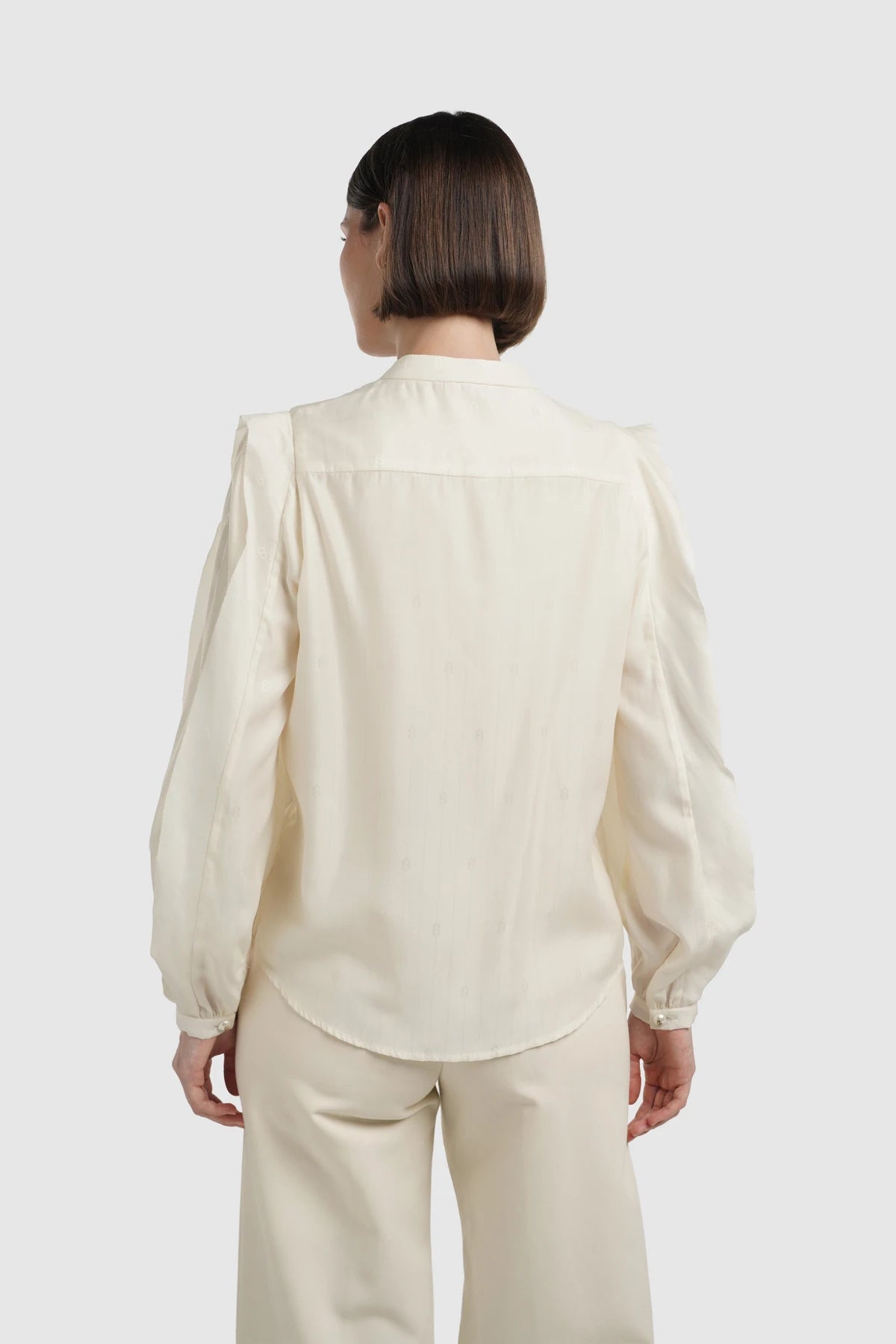 Louisa Pleated Shirt - Ivory