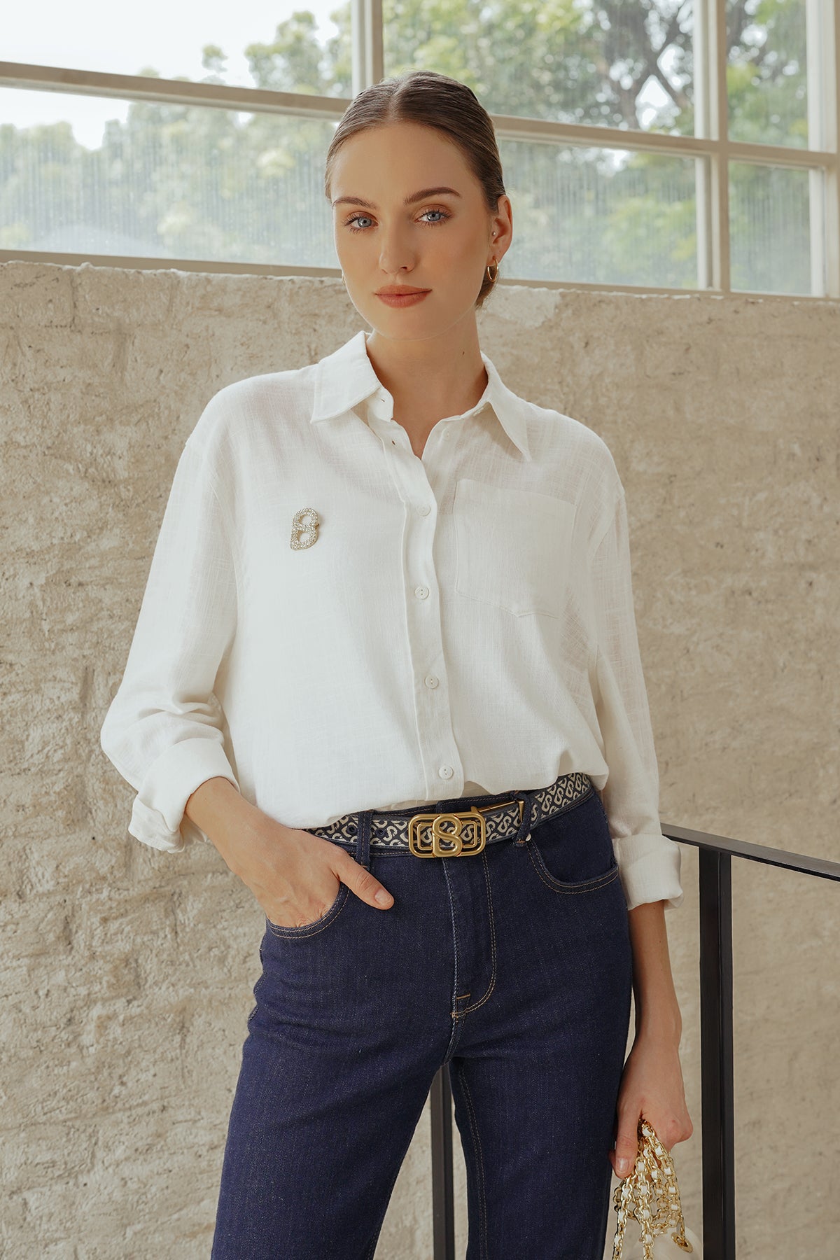 Linen Pocket Shirt - White