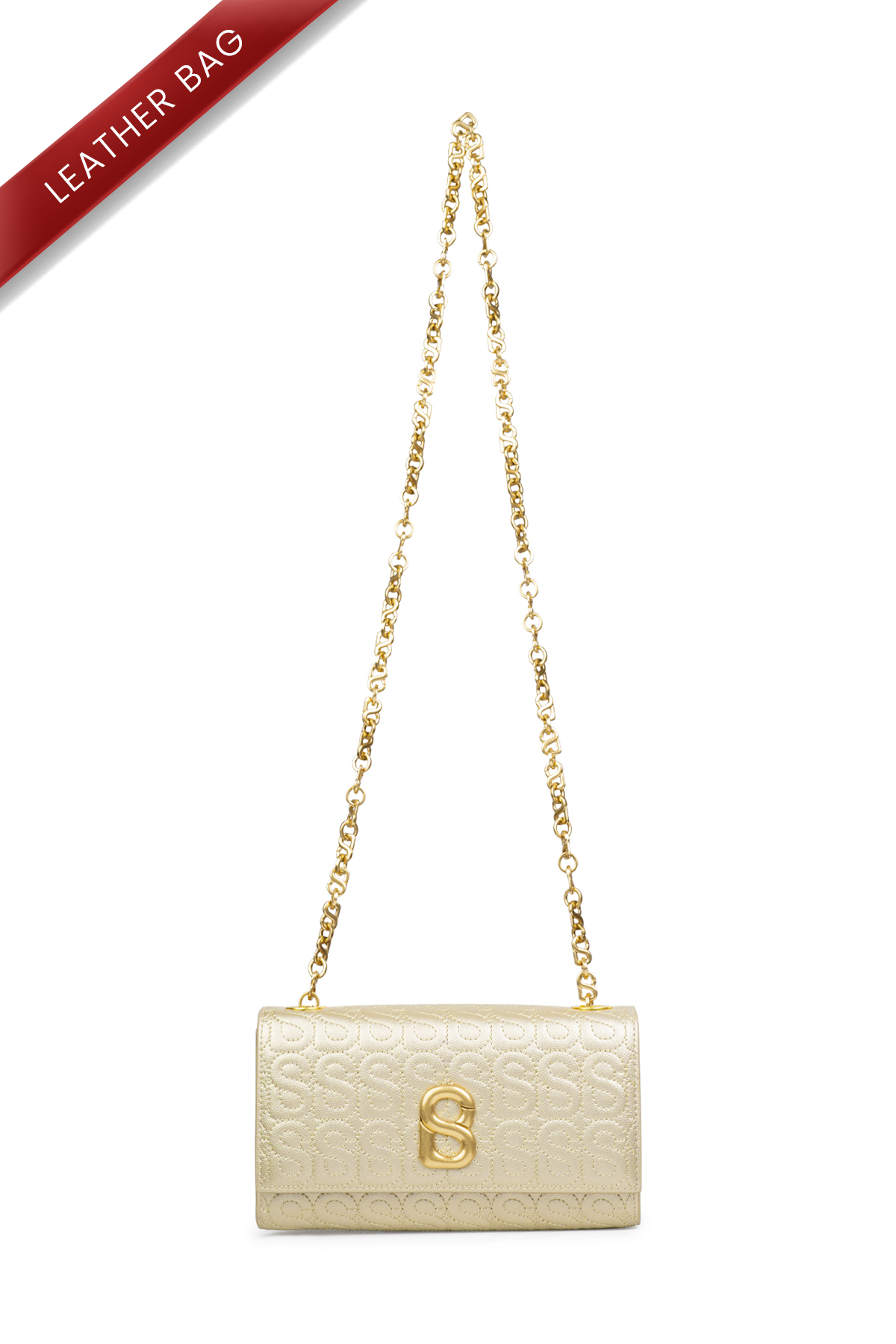 Luna Leather Wallet on Chain - Gold