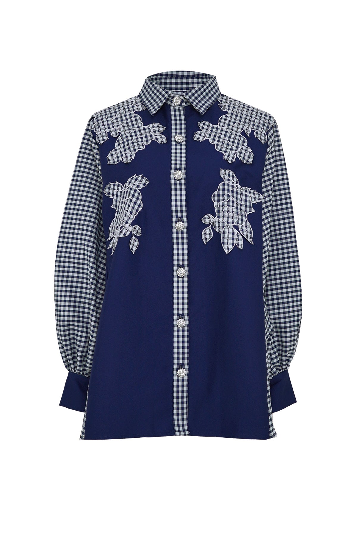 Melia Embroidery Shirt - Blue Marine